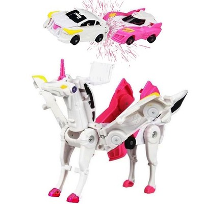 Unicorn Collision Transforming Cars , 2 in 1 Magnetic Cars Collision Transfor...