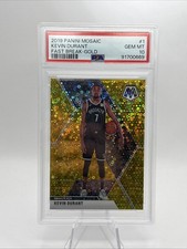Kevin Durant 2019-20 Panini Mosaic Fast Break Gold Disco Prizm SSP #9/10 PSA 10