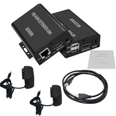 1080P USB HDMI KVM Extender Sender Support HDMI Loop Laptop PC Keyboard Mouse
