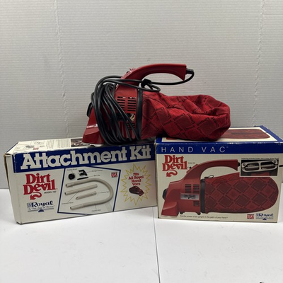 #ad Vtg Dirt Devil Royal Hand Held Vacuum Cleaner Model 103 With Attachment Kit Bags $34.99