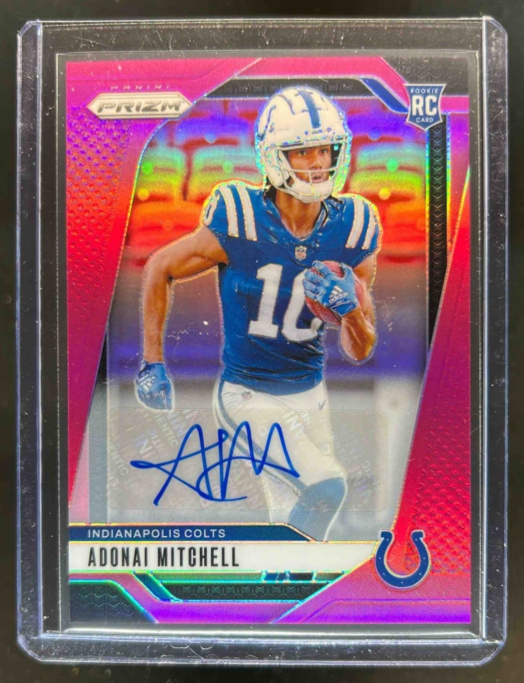 2024 Prizm Adonai Mitchell Auto RC Pink Rookie #303 Colts