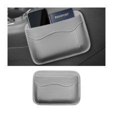 Car Seat Side Pocket Organizer, PU Leather Mini Vehicle Phone Holder Gray