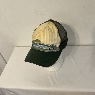 LL Bean Mens Landscape Graphic Mesh Trucker Hat Green OSFA