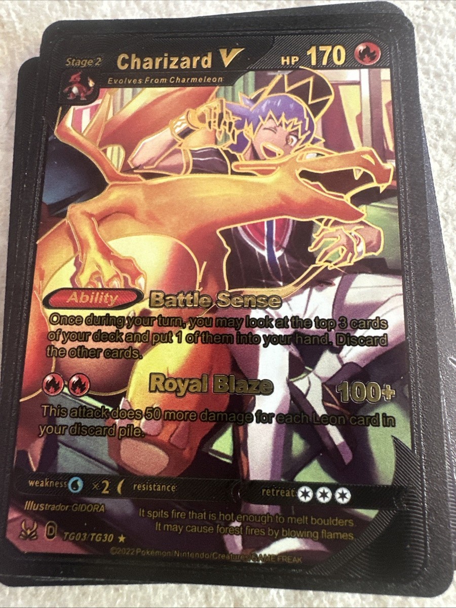 Charizard V Black foil 🔥Fan Art💥pokemon card RARE NM 170Hp | eBay