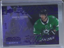 2019 SPx UD Black Obsidian Script Purple 21/49 John Klingberg #OS-JK Auto 0kp6