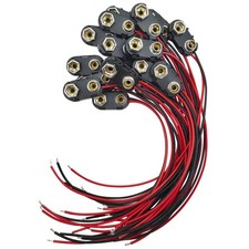 VWEICYY 9 Volt Battery Connectors,20 PCS I-Type 9 20, Black and Red
