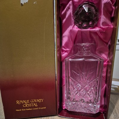 Vintage ROYALE COUNTY Karaffe handgeschliffen italienisches Bleikristall luxuriöses Geschenk