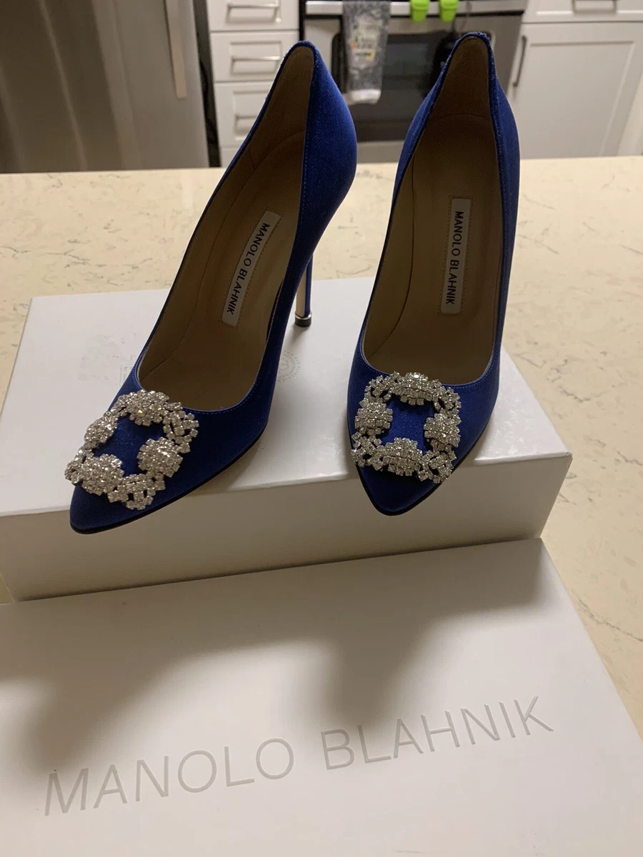 Manolo blahnik hangisi 37 Blue Stain Pump | eBay
