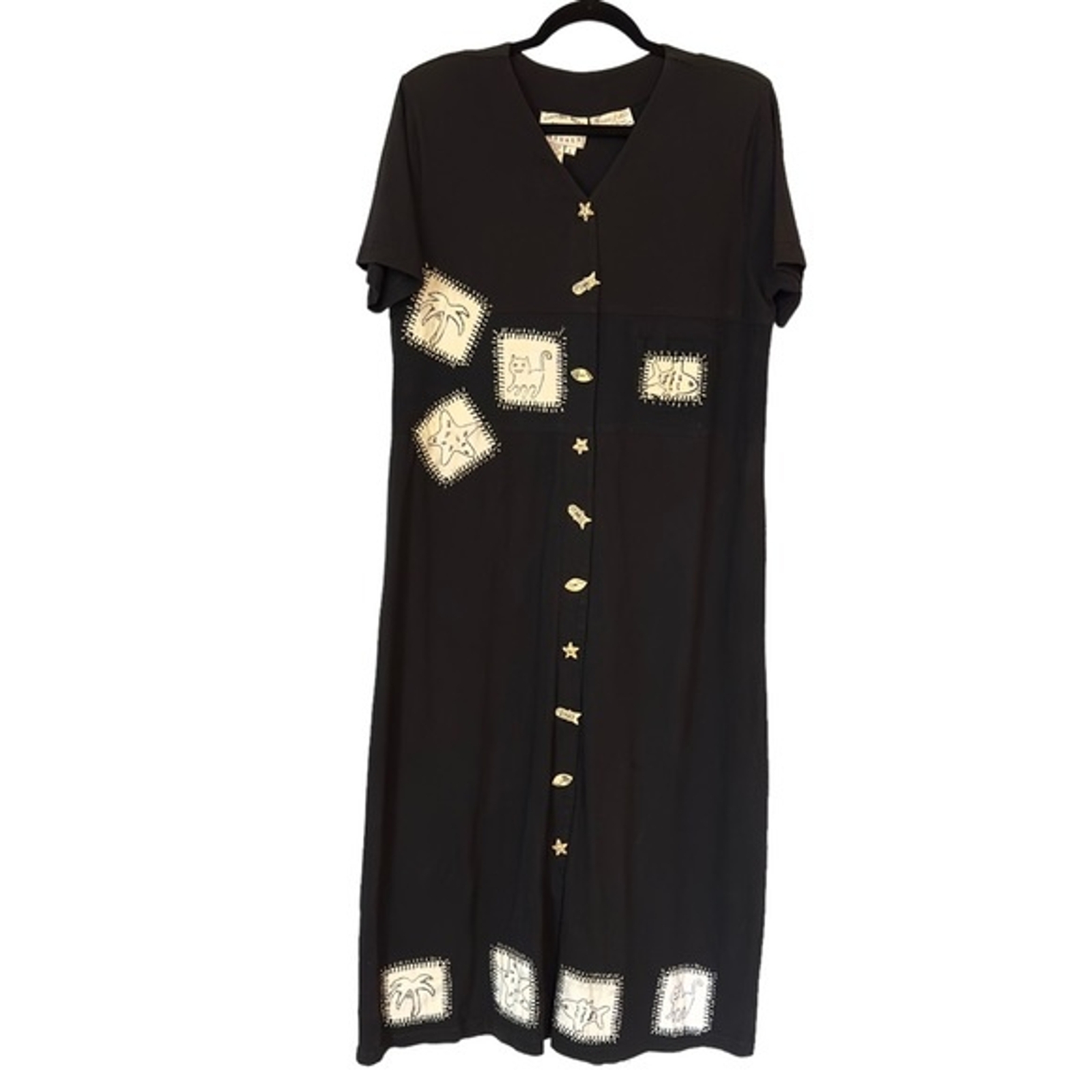 Country Wear Casuals Short Sleeve Button Front Dress Size Large