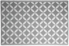 Grey & White Circles Outdoor Rug Camping Floor Mat Picnic Blanket 90 x 180cm