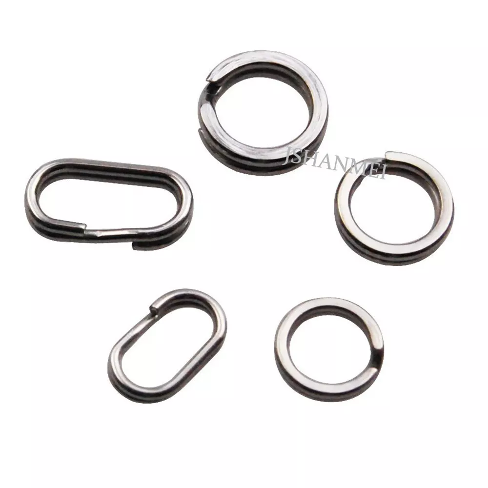 200PCS Stainless Steel Split Ring Black Jump Rings Round Double Ring  Connectors