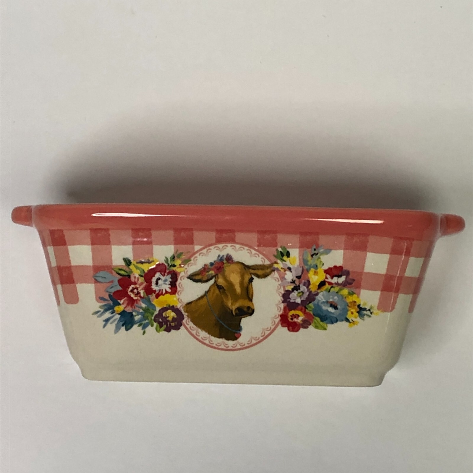 Pioneer Woman Mini Ceramic Loaf Pan Floral Sweet Romance Gingham New  *U Pick