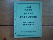 1951 Ford Passenger And Truck Body Parts Catalogue. Canadian