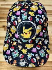 Pok mon Cap Youth One Size Multicolor Pikachu All Over Print Adjustable SnapBack