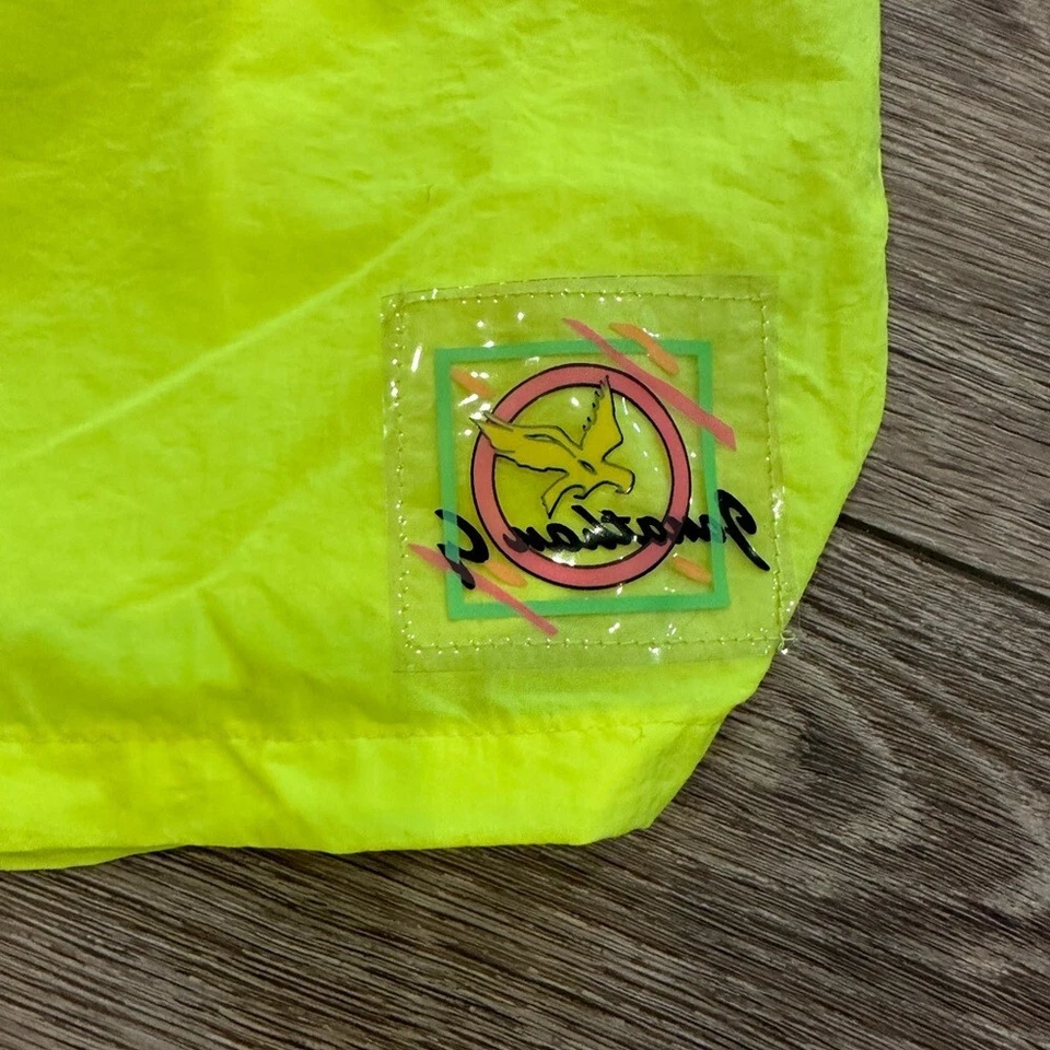 Pantalones cortos de natación vintage Jonathan G amarillo neón para hombre forrados de alta visibilidad talla L años 80 90 Foto 2 de 4