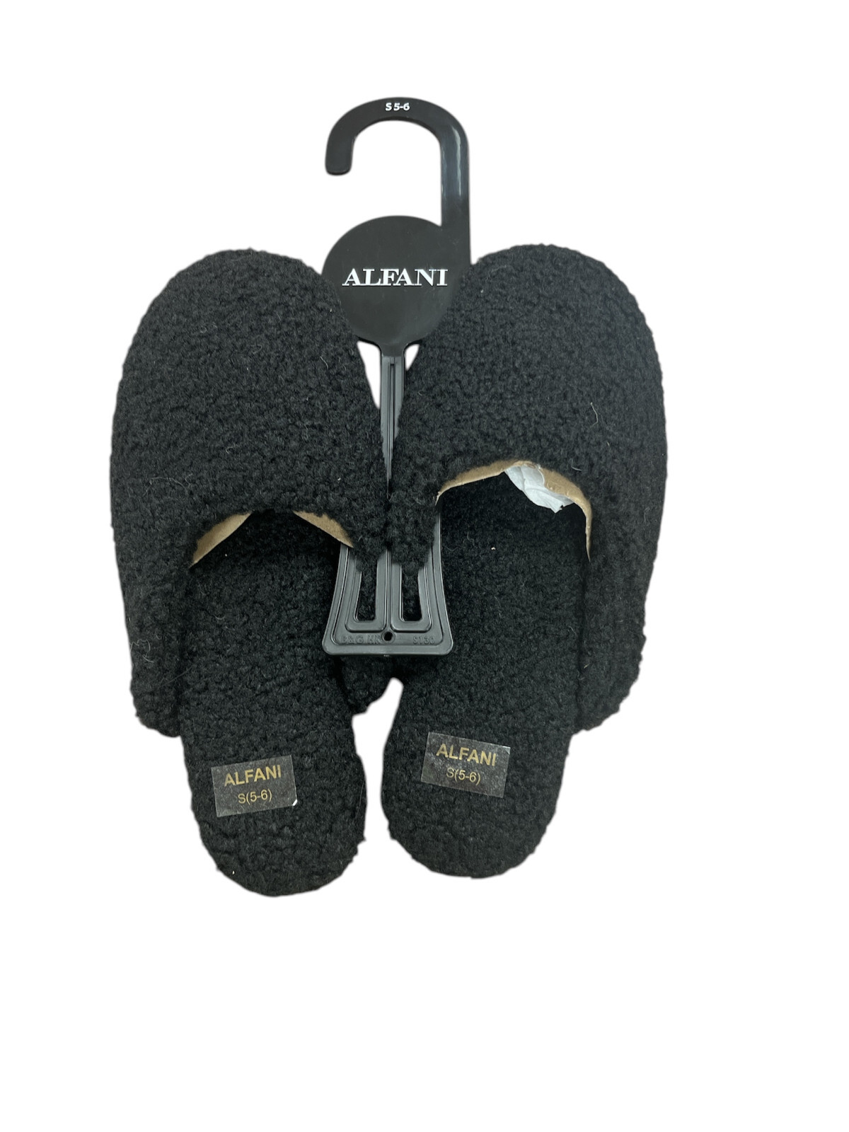 Alfani Slippers Womens Black Cozy Modern Slippers Size Sm 5-6 *FREE SCARF-image