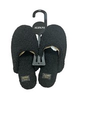 Alfani Slippers Womens Black Cozy Modern Slippers Size Sm 5-6 FREE SCARF