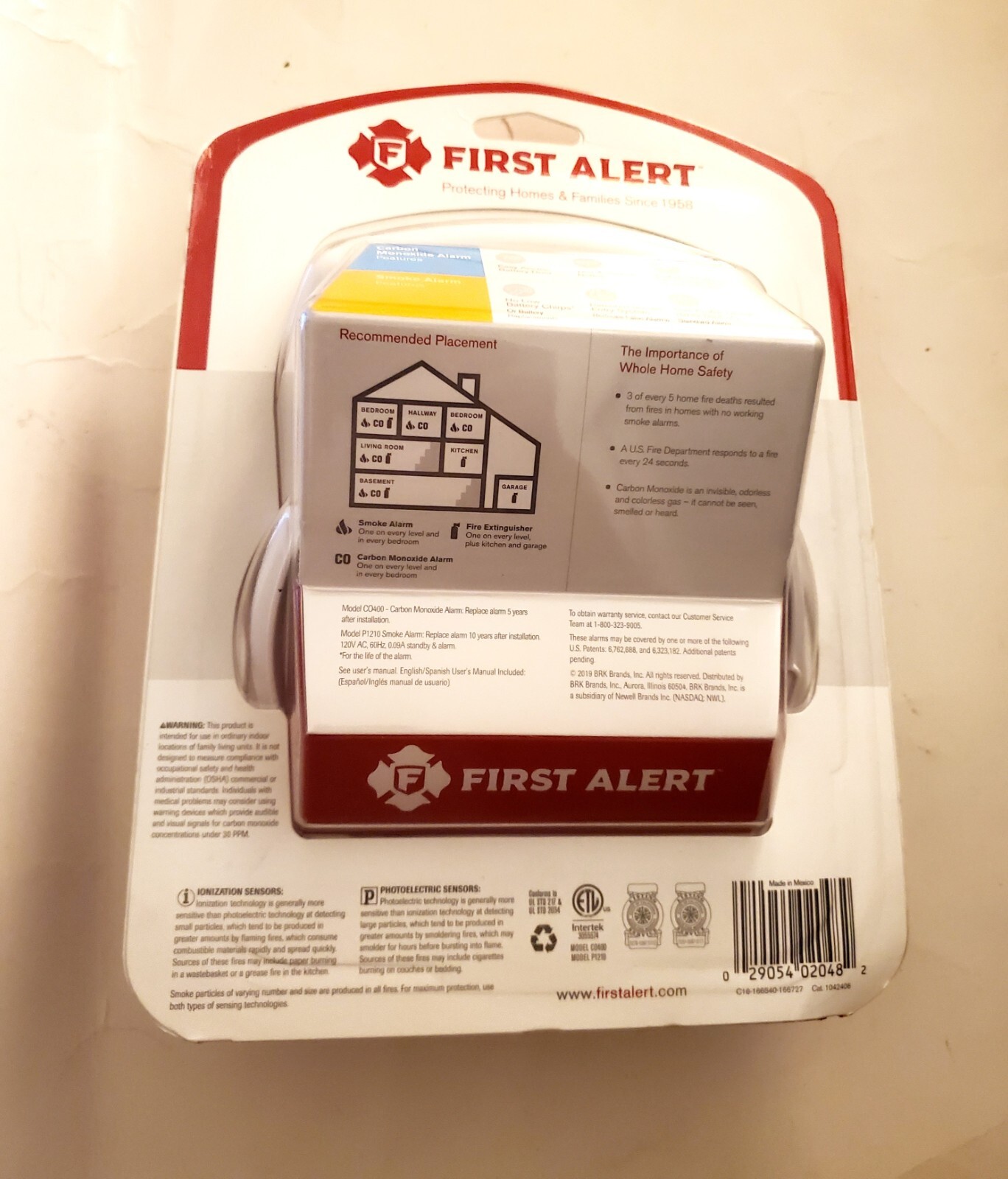 First Alert Battery Electrochemical Smoke Detector Carbon Monoxide