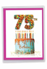 75th Birthday  Card (8.5 x 11 Inch) - Milestone J7060TMBG