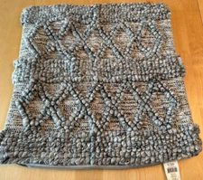 VCNY HOME TEXTURED 3D POLY COTTON GREY PILLOW COVER 20" X 20"