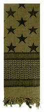 Olive Drab Stars & Stripes US Flag Shemagh Tactical Desert Keffiyeh Scarf