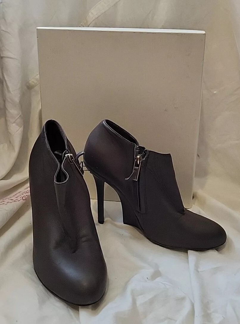 Stivaletti Yves Saint Laurent YSL donna Fatale nappa zinco taglia UK 6 PREZZO AL PUBBLICO £555