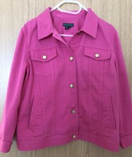 Cotton Jacket 3/4 Sleeves By Lauren Jeans Co. In Bright Pink In Us Large/uk10-12