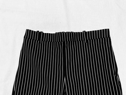 New H&M Stretch Stripe Crop Slim Black/ White Dress Pants Women's size 6 ankle - 第 4/10 張圖片