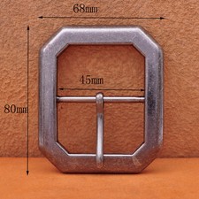 Huge Wide Heavy Duty Strong Chipped Corner Center Bar Pin Belt Buckle Inner 45mm