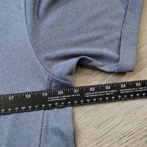 McDonalds 1/4 Zip Pullover Employee Work Shirt M Blue Gray Apparel Short Sleeve - Picture 5 of 8