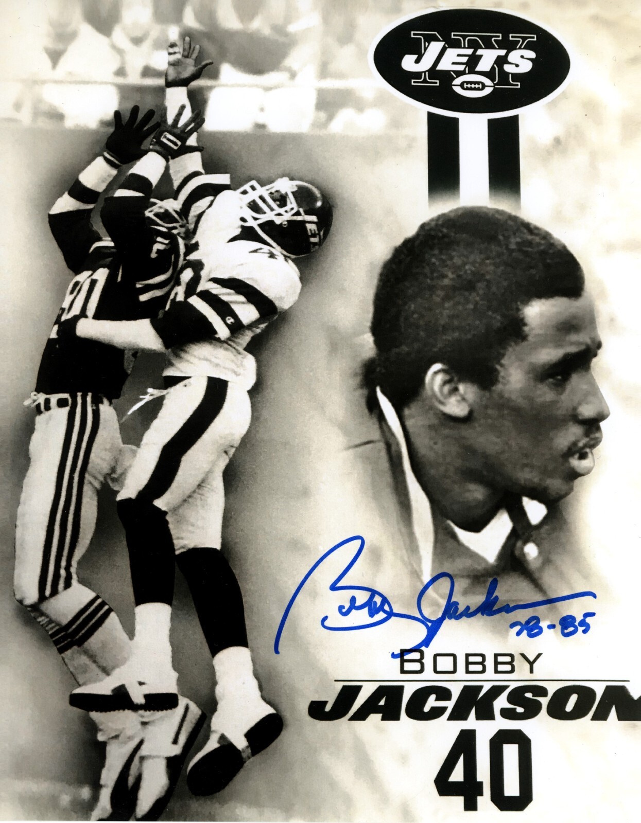 Bobby Jackson Signed New York Jets 8x10 Photo w/ 78-85 LSCM COA #3