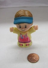New! Fisher Price Little People Ice Cream Girl W/ Brown Hair Worker Apron Hat