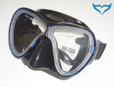 Unidive Tauchmaske 2-Fenster Maske WideView blau schwarz Schnorchelmaske black N