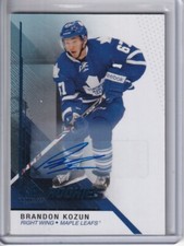 2014-15 SP Game Used Autographs Blue #179 Brandon Kozun RC - Toronto Maple Leafs