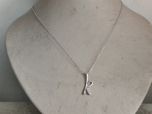 Minimalist Modernist Letter K Sterling Silver 925 Pendant Necklace - Bild 9 von 9