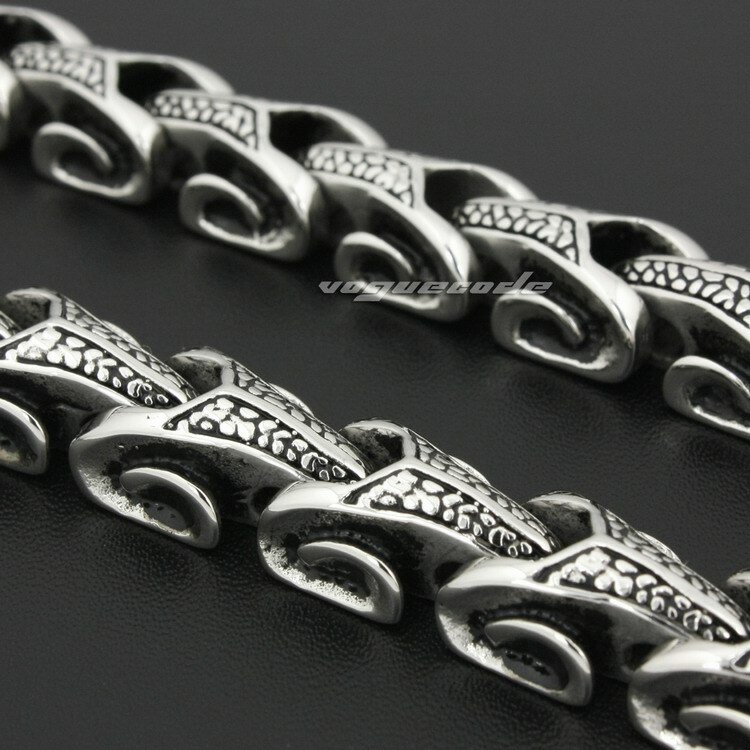 Stainless Steel Dragon Backbone Link Necklace Biker Punk Jewelry