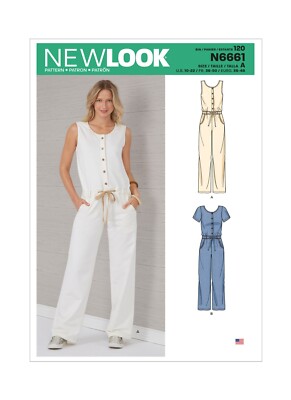 NEW LOOK 6661 MISSES' JUMPSUIT RELAXED FIT Schnittmuster Gr. 10-22 Skill: Ave
