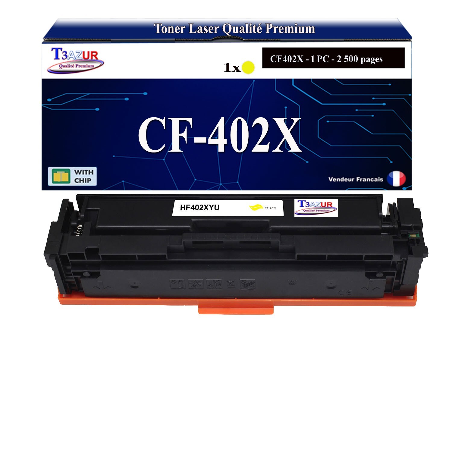 Toner Compatible HP Color LaserJet Pro M252dw CF402X Jaune Laser