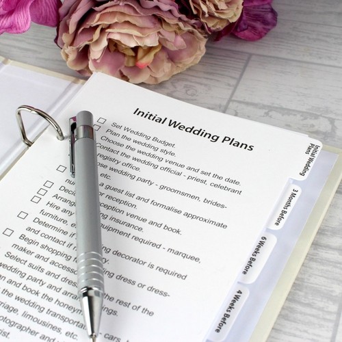 Personalised Wedding Planner Floral Watercolour Organiser Book Hardback - Foto 3 di 5