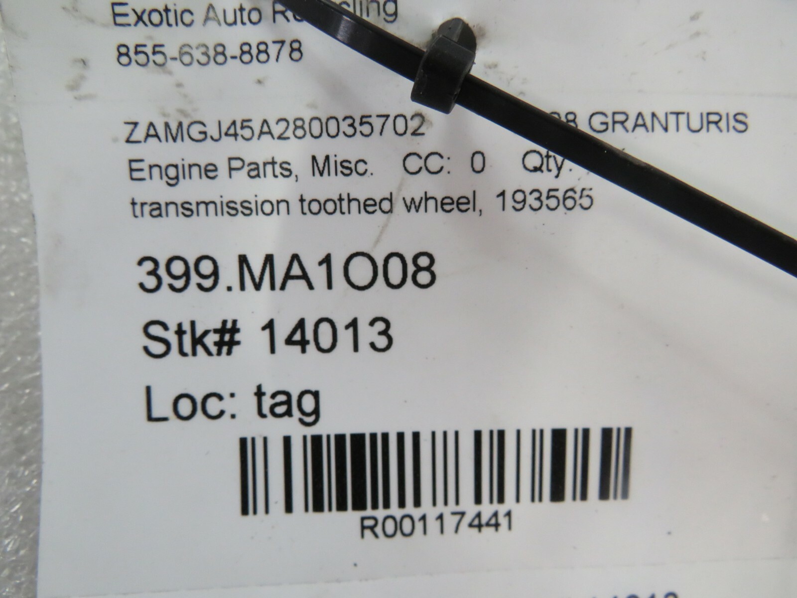 Maserati Granturismo, Transmission Toothed Wheel, USed, P/N 193565