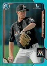 TRAVIS NEUBECK 2015 Bowman Chrome SKY BLUE REFRACTOR RC #78 Marlins 