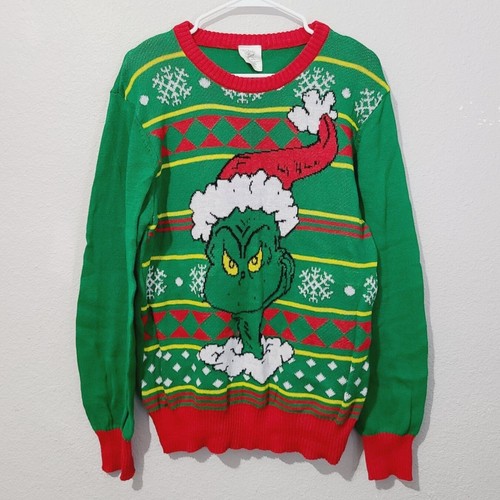 Grinch Mens Ugly Christmas Sweater Size 