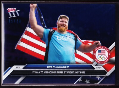 Ryan Crouser Olympic USA Shot Put Texas Longhorn 2024 Topps Now 12 Blue Foil /49
