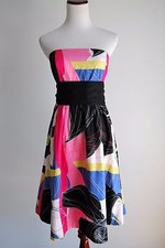 Maeve Anthropologie Strapless Floral Dress Size 2 Cocktail Length A Line Pockets