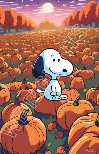 Impresión artística Snoopy LA GRAN CALABAZA 11"x 17" - Imagen 2 de 2