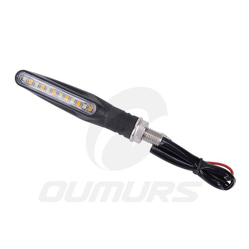 Motorcycle 12 LED Turn Signal Light Indicator Blinker Flowing Lamp Amber White - Picture 7 of 11
