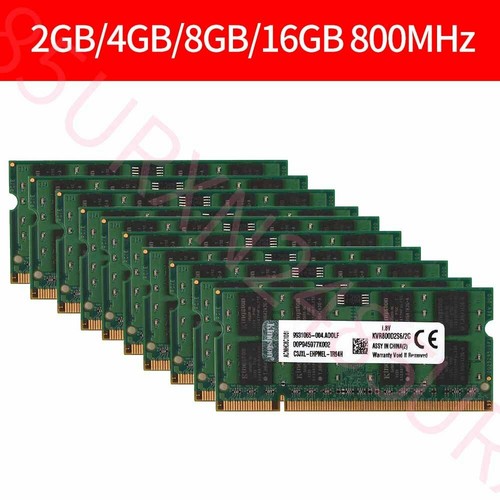 16GB 8GB 4GB 2GB DDR2 800MHz PC2-6400S KVR800D2S6/2G Laptop Memory Kingston Lot - Picture 1 of 18