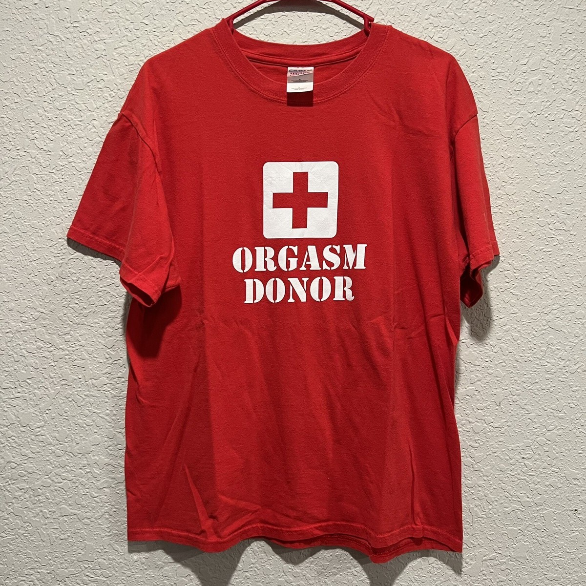T-shirt Homme Fruit Of The Loom 'Orgasm Donor' - Neuf Sans étiquettes