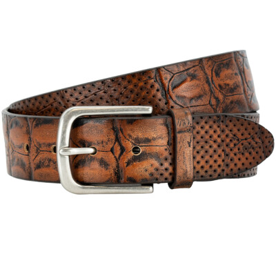 LINDENMANN Premium Handmade Ledergürtel 40 mm breit cognac