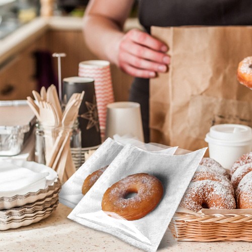 Borsa di carta anteriore pellicola cellophane borsa trasparente finestra marrone per torta, carta, dessert - Foto 4 di 6
